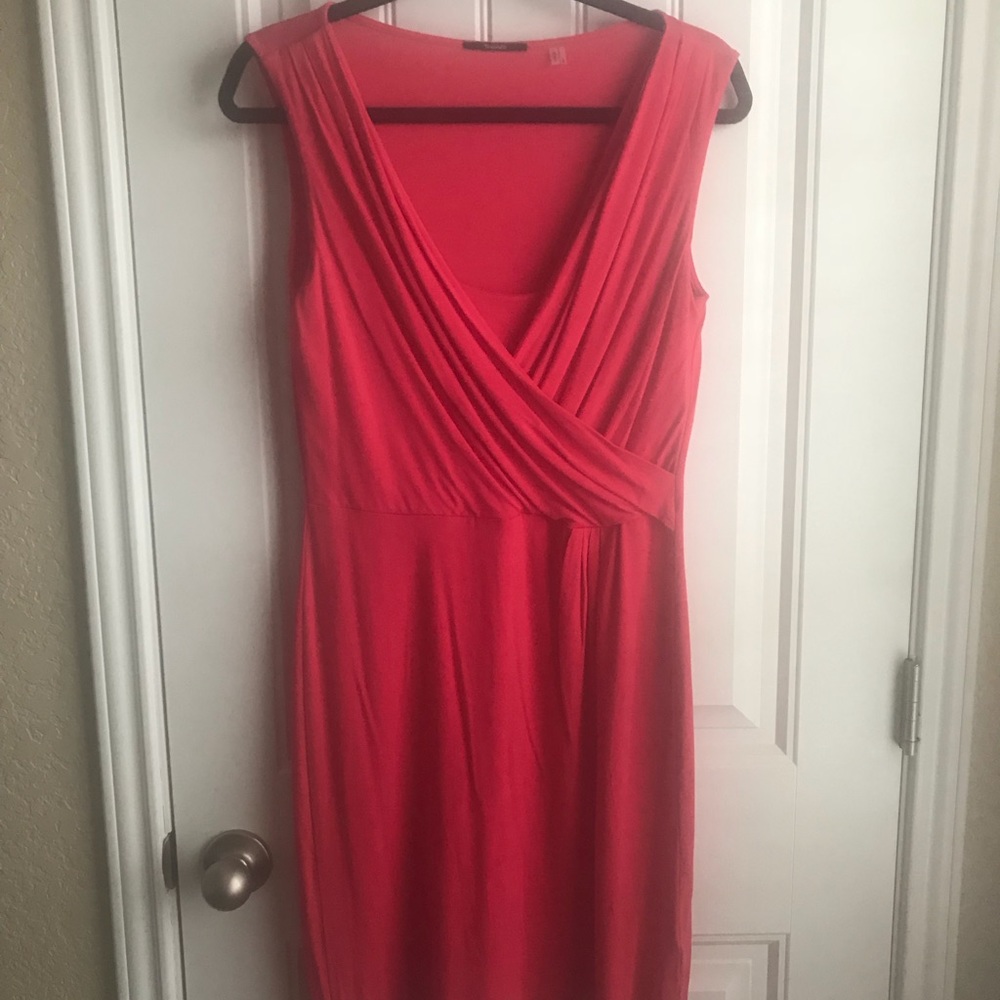 TAHARI Wrap Dress, Red, Size M